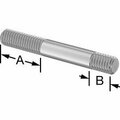 Bsc Preferred 18-8 Stainless Steel Threaded on Both Ends Stud M6 x 1.00mm Size 18mm and 8mm Thread Len 47mm Long 92997A816